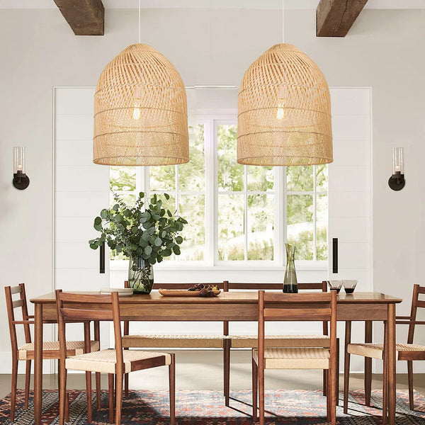 Natürlicher Korb Rattan Pendelleuchte für Wohnzimmer