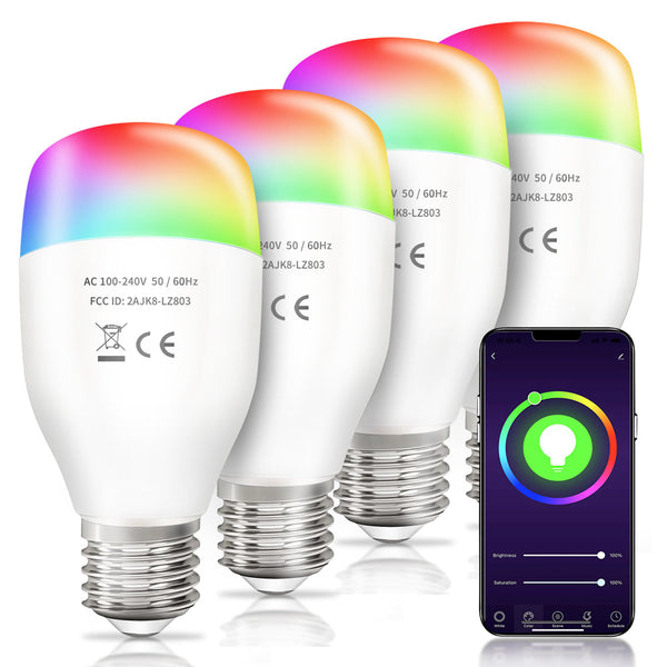 Zalap Wi-Fi RGBCW intelligente LED-Glühbirnen -  4 Stück