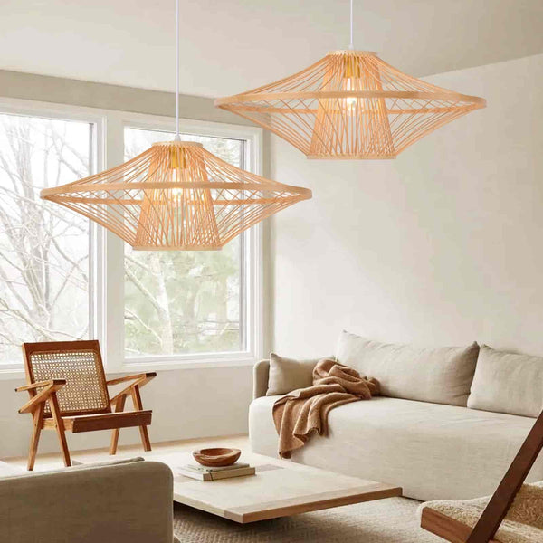 Bambus Pendelleuchten Deckenleuchten für Wohnzimmer Schlafzimmer