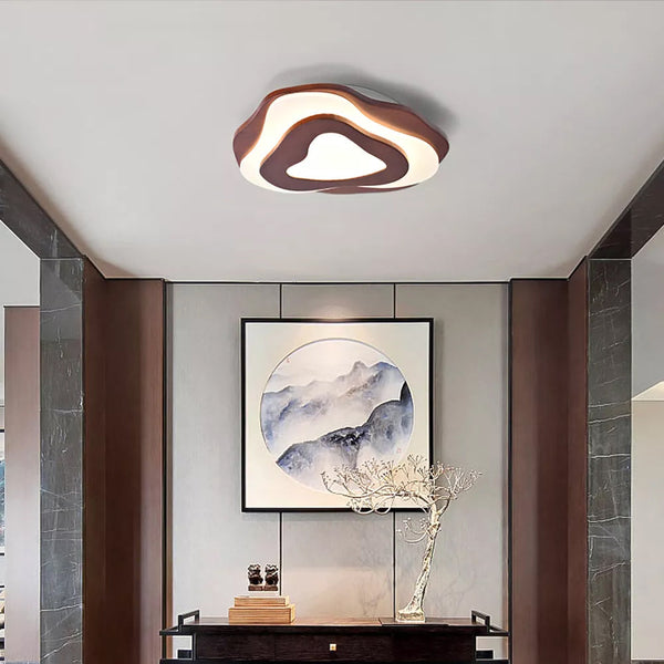 Nordic Unregelmäßige Flush Mount Massivholz Deckenleuchte für Wohnzimmer