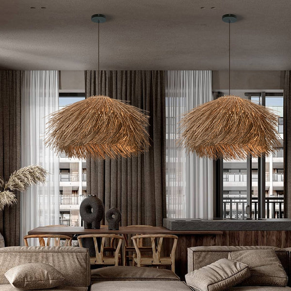 Südostasien B&B Retro Rattan Kronleuchter Wabi-sabi Schlafzimmer Pendelleuchte