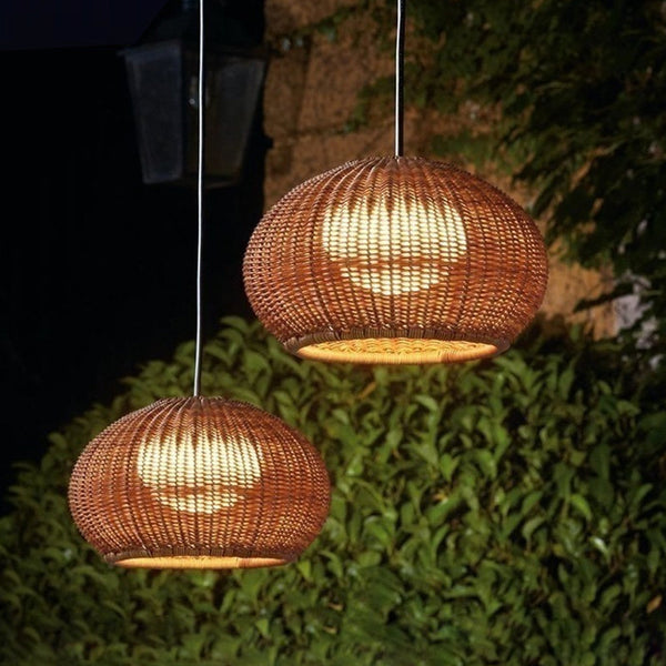 Wasserdichte Pendelleuchte für den Außenbereich Homestay Rattan Lighting